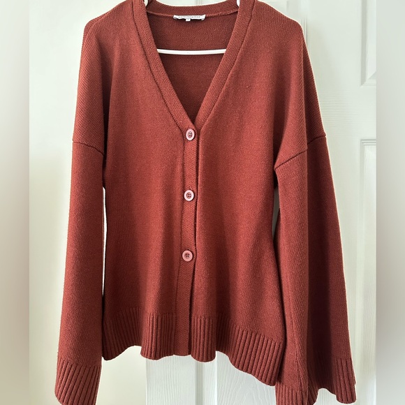 WeWoreWhat Rust Cardigan Sweater - Picture 5 of 6